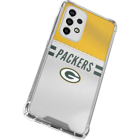 NFL Green Bay Packers White Striped Galaxy A53 5G Clear Case