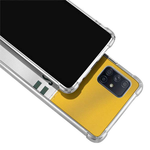 NFL Green Bay Packers White Striped Galaxy A71 5G Clear Case
