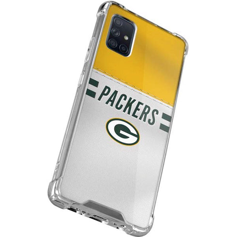 NFL Green Bay Packers White Striped Galaxy A71 5G Clear Case