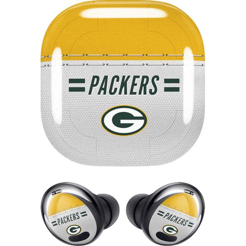 NFL Green Bay Packers White Striped Galaxy Buds Pro Skin