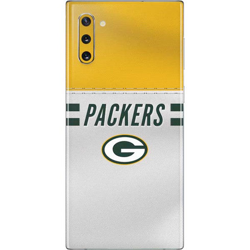 NFL Green Bay Packers White Striped Galaxy Note 10 Skin