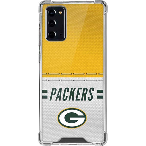 NFL Green Bay Packers White Striped Galaxy Note20 5G Clear Case