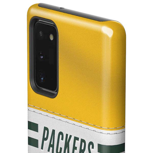 NFL Green Bay Packers White Striped Galaxy Note20 5G Pro Case