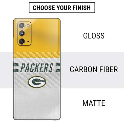 NFL Green Bay Packers White Striped Galaxy Note20 5G Skin