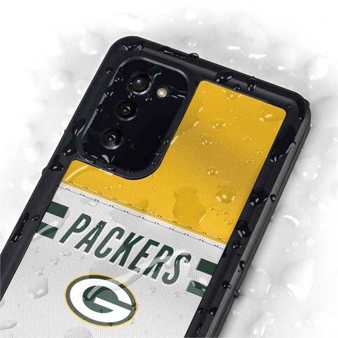 NFL Green Bay Packers White Striped Galaxy Note20 5G Waterproof Case