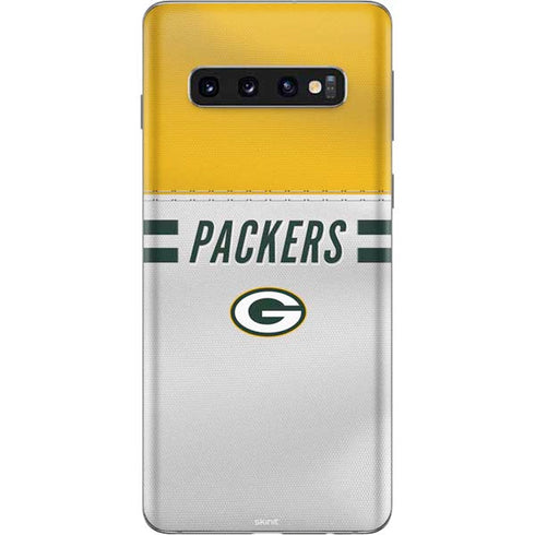 NFL Green Bay Packers White Striped Galaxy S10 Skin