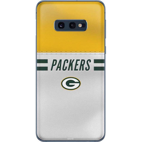 NFL Green Bay Packers White Striped Galaxy S10e Skin