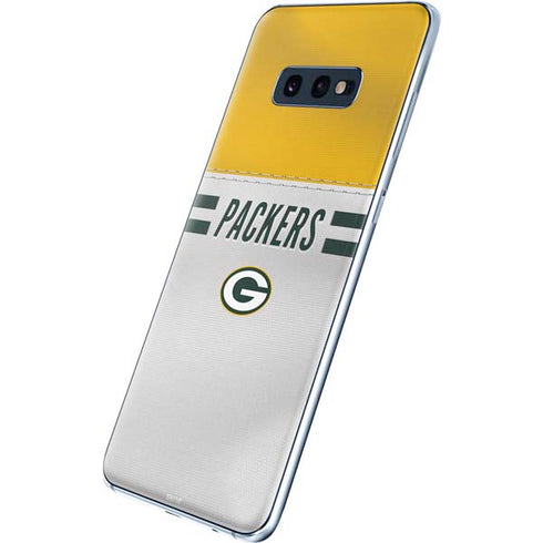 NFL Green Bay Packers White Striped Galaxy S10e Skin