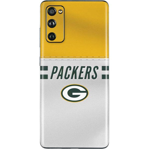 NFL Green Bay Packers White Striped Galaxy S20 Fan Edition Skin