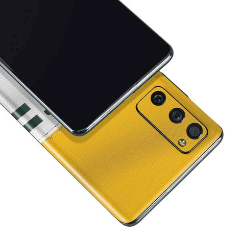 NFL Green Bay Packers White Striped Galaxy S20 Fan Edition Skin