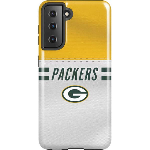 NFL Green Bay Packers White Striped Galaxy S21 5G Pro Case