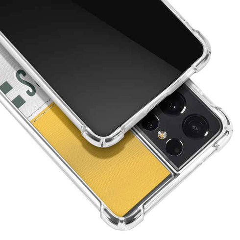 NFL Green Bay Packers White Striped Galaxy S21 Ultra 5G Clear Case