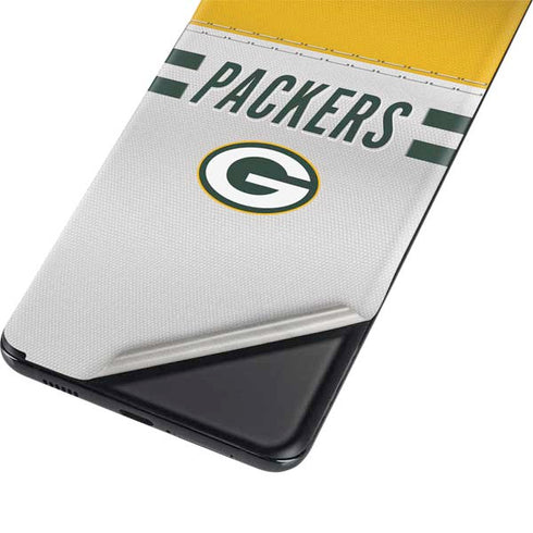 NFL Green Bay Packers White Striped Galaxy S21 Ultra 5G Skin