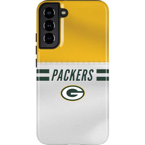 NFL Green Bay Packers White Striped Galaxy S22 Plus Pro Case