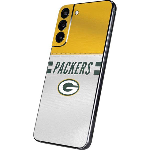 NFL Green Bay Packers White Striped Galaxy S22 Plus Skin