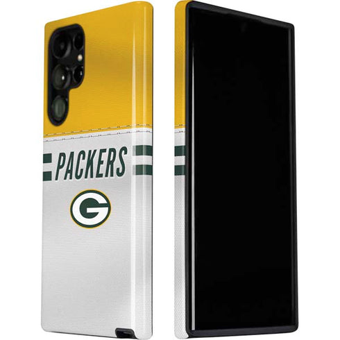 NFL Green Bay Packers White Striped Galaxy S22 Ultra Pro Case