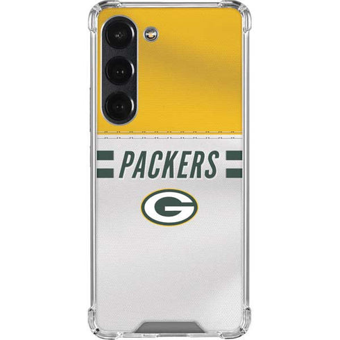 NFL Green Bay Packers White Striped Galaxy S23 Clear Case