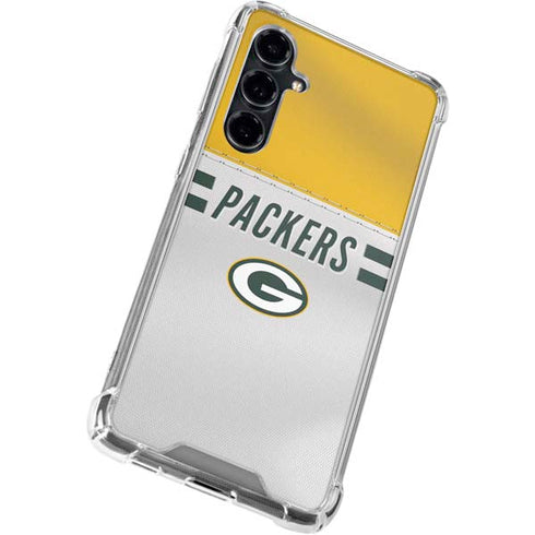 NFL Green Bay Packers White Striped Galaxy S23 FE Clear Case
