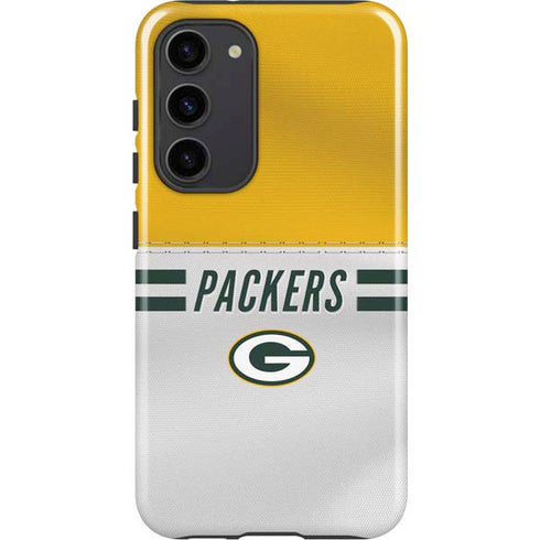 NFL Green Bay Packers White Striped Galaxy S23 Plus Pro Case