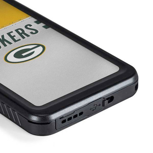 NFL Green Bay Packers White Striped Galaxy S23 Plus Waterproof Case
