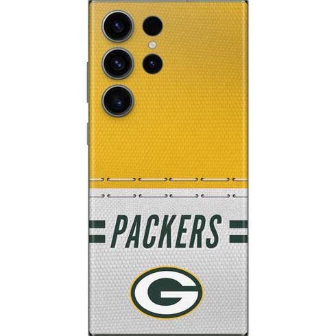 NFL Green Bay Packers White Striped Galaxy S23 Ultra Skin