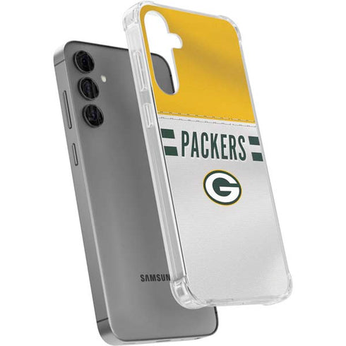 NFL Green Bay Packers White Striped Galaxy S24 Plus Clear Case
