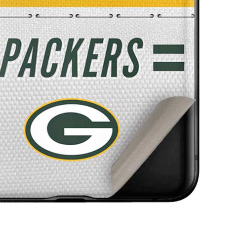 NFL Green Bay Packers White Striped Galaxy Z Flip Skin