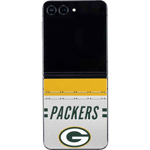 NFL Green Bay Packers White Striped Galaxy Z Flip5 5G Skin