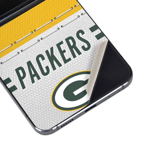 NFL Green Bay Packers White Striped Galaxy Z Flip5 5G Skin