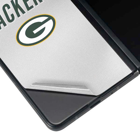 NFL Green Bay Packers White Striped Galaxy Z Fold3 5G Skin