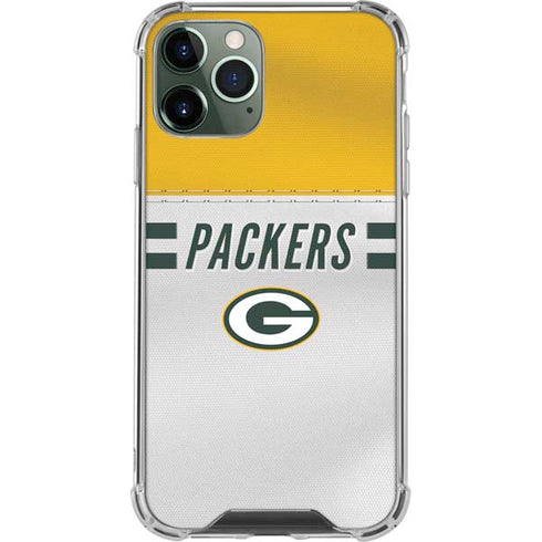 NFL Green Bay Packers White Striped iPhone 12 Pro Max Clear Case
