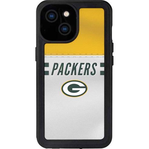 NFL Green Bay Packers White Striped iPhone 13 Mini Waterproof Case