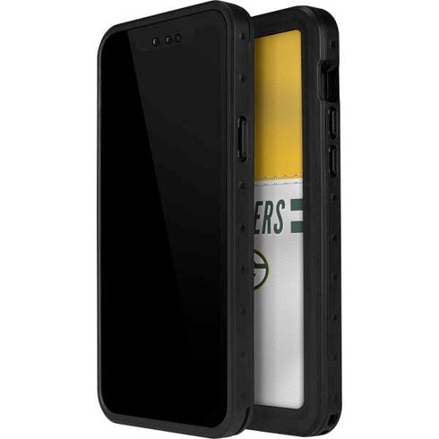 NFL Green Bay Packers White Striped iPhone 13 Mini Waterproof Case