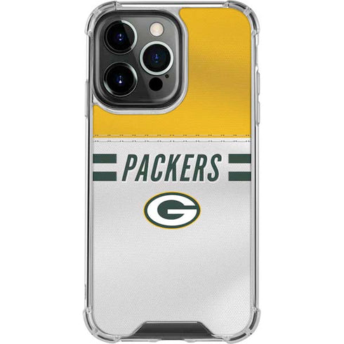 NFL Green Bay Packers White Striped iPhone 13 Pro Clear Case