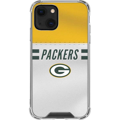 NFL Green Bay Packers White Striped iPhone 14 Clear Case