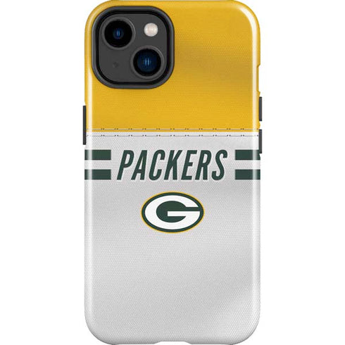 NFL Green Bay Packers White Striped iPhone 15 Plus Impact Case