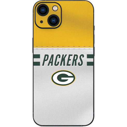 NFL Green Bay Packers White Striped iPhone 14 Plus Skin