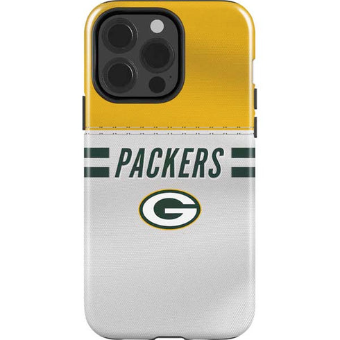 NFL Green Bay Packers White Striped iPhone 14 Pro Impact Case