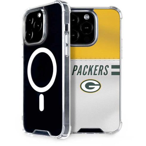 NFL Green Bay Packers White Striped iPhone 15 Pro MagSafe Case