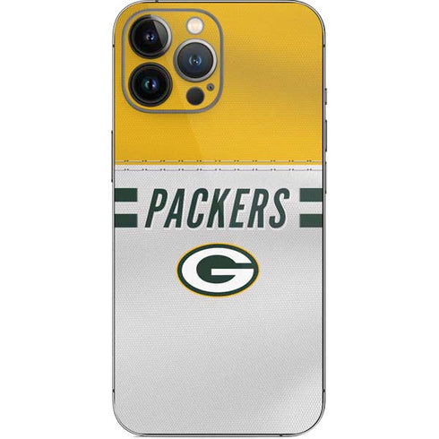 NFL Green Bay Packers White Striped iPhone 14 Pro Max Skin
