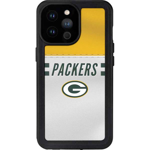 NFL Green Bay Packers White Striped iPhone 14 Pro Max Waterproof Case