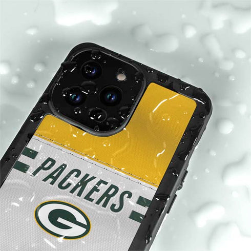 NFL Green Bay Packers White Striped iPhone 14 Pro Max Waterproof Case