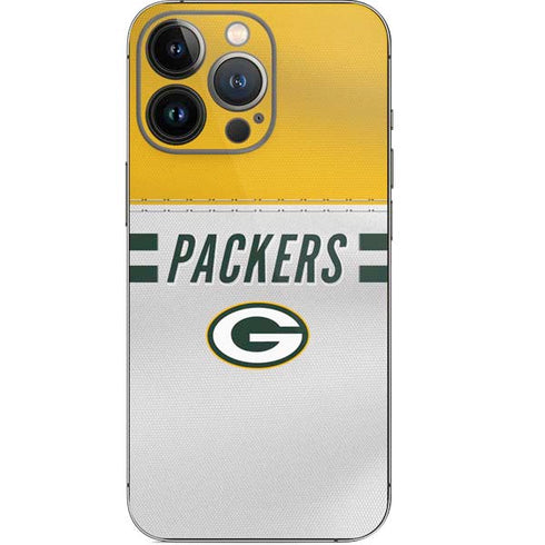NFL Green Bay Packers White Striped iPhone 14 Pro Skin