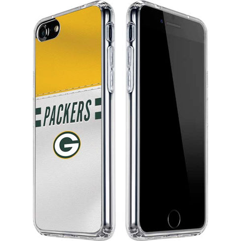 NFL Green Bay Packers White Striped iPhone SE (2nd & 3rd Gen) Clear Case