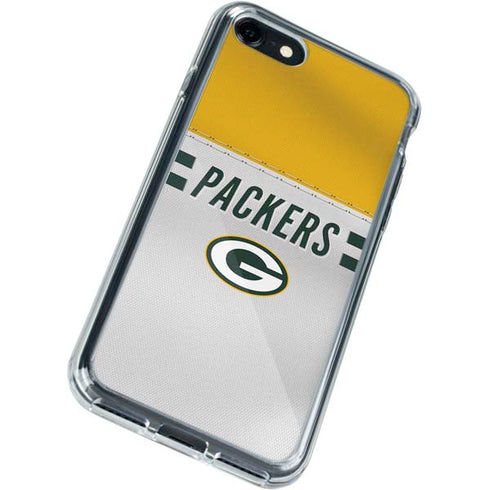 NFL Green Bay Packers White Striped iPhone SE (2nd & 3rd Gen) Clear Case