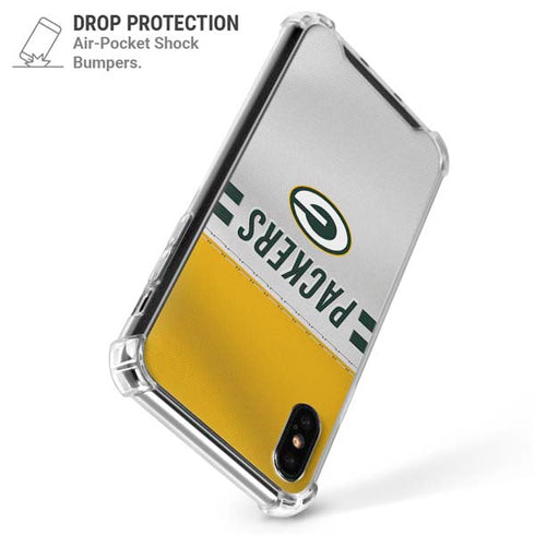 NFL Green Bay Packers White Striped iPhone X/XS Clear Case