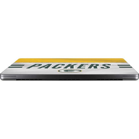 NFL Green Bay Packers White Striped MacBook Pro 14in (2021-24) Skin