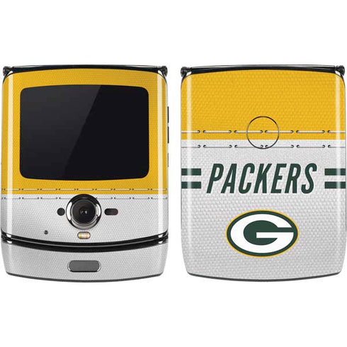 NFL Green Bay Packers White Striped Motorola RAZR Skin