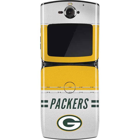 NFL Green Bay Packers White Striped Motorola RAZR Skin