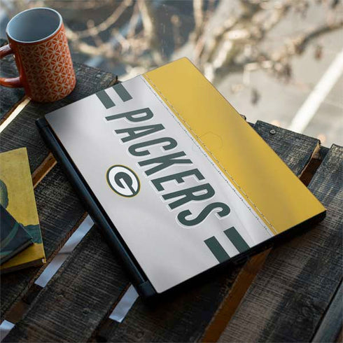 NFL Green Bay Packers White Striped MSI GS65 Stealth Laptop Skin